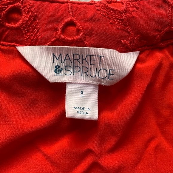 Stitch Fix Market & Spruce Brea Red Eyelet Dress Size Small - Picture 6 of 10